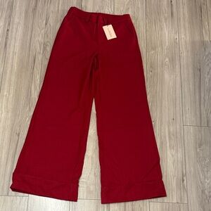 SHEIN Bold Red Flare Pants